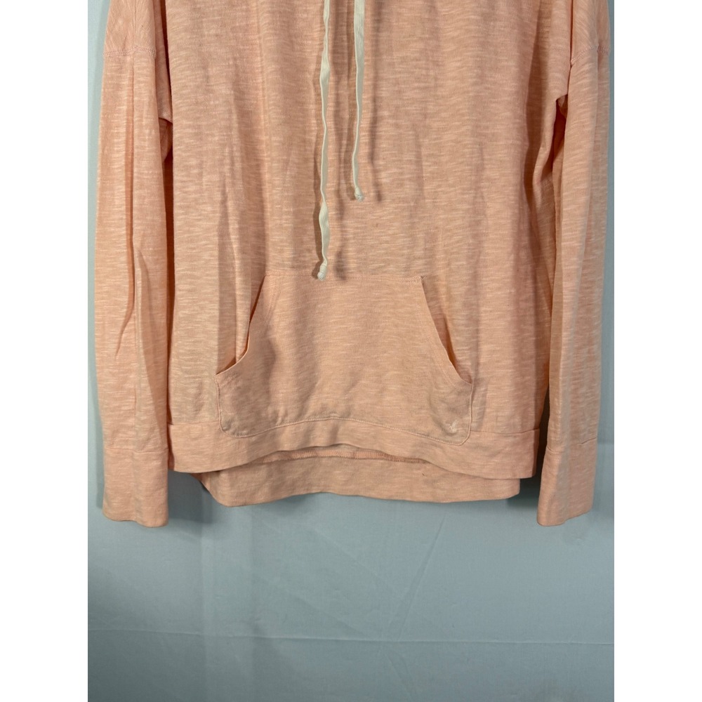 American Eagle‎ Favorite Tee Hoodie Womens Medium Peach Slub Knit Relaxed - Picture 2 of 7